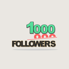 Follower banner comic text pop art design