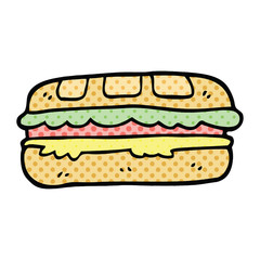 comic book style cartoon tasty sandwich