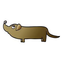 vector gradient illustration cartoon dachshund