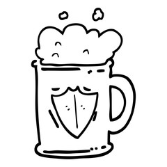 black and white cartoon tankard