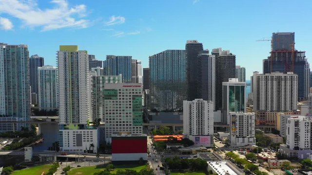 Aerial tour of West Brickell city 4k