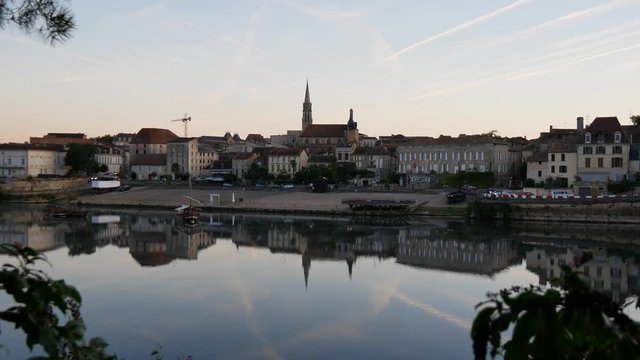 Bergerac city skyline, France