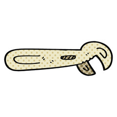 comic book style cartoon adjustable spanner