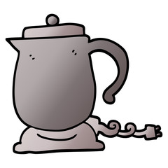 vector gradient illustration cartoon kettle