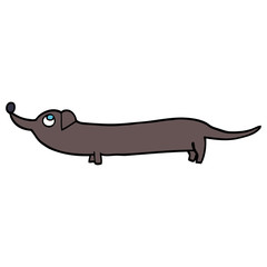 hand drawn doodle style cartoon dachshund