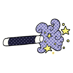 comic book style cartoon magician wand