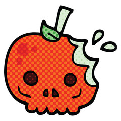 comic book style cartoon red poison apple
