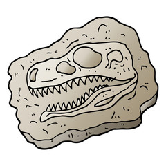 vector gradient illustration cartoon ancient fossil © lineartestpilot