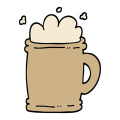 hand drawn doodle style cartoon beer tankard