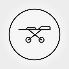 Stretcher on wheels. Medicine. Universal Icon. Vector. Editable Thin line.