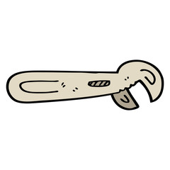 hand drawn doodle style cartoon adjustable spanner