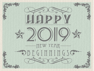 2019 HAPPY NEW YEAR VINTAGE RETRO
