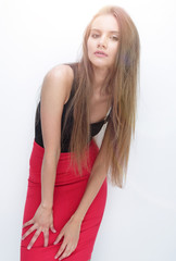 Naklejka premium girl model posing for the camera