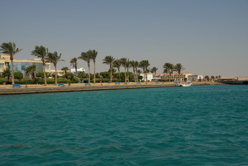 Marina port for small yachts and motorboats in Hurghada Egypt Red Sea perfect coral riffs diving location