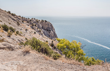 Fototapeta na wymiar Russia, Crimea, pike perch, view of the sea and mountains
