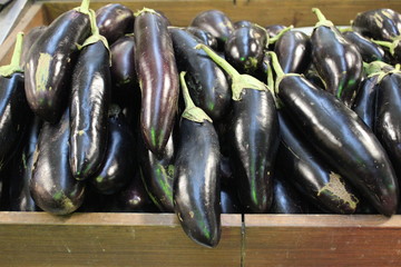 Eggplants (aubergines)  closeup