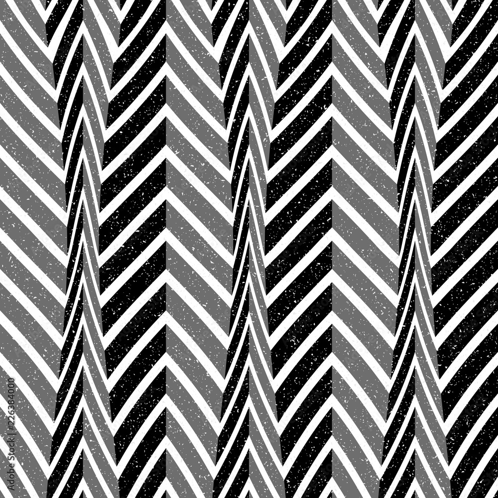Poster abstract seamless pattern of lines and angles. optical illusion of space distortion.
