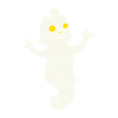 flat color illustration cartoon spooky ghost