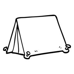 black and white cartoon tent