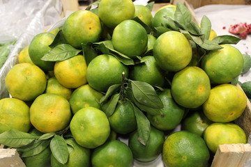 Green mandarine oranges