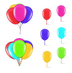 Colorful balloons isolated on white background. Vector illustration. EPS10