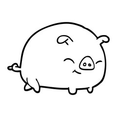 black and white cartoon pig