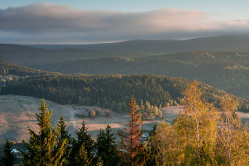 Fototapeta premium Jizerske Mountain, Spicak near Tanvald City, Czech Republic
