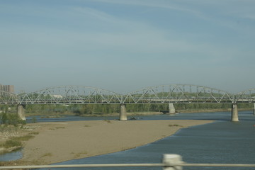 Fototapeta premium Kazahkstan Irtysh river in the evening during business trip to Asia