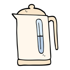 hand drawn doodle style cartoon kettle