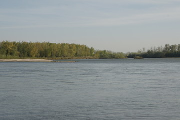 Kazahkstan Irtysh river in the evening during business trip to Asia