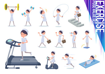 flat type Nurse women_exercise