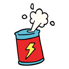 hand drawn doodle style cartoon soda can