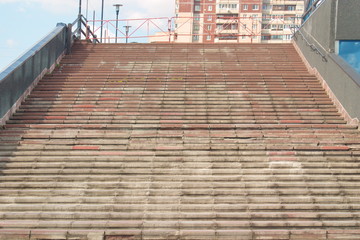 Steps of the old concrete stairs to the stadium.