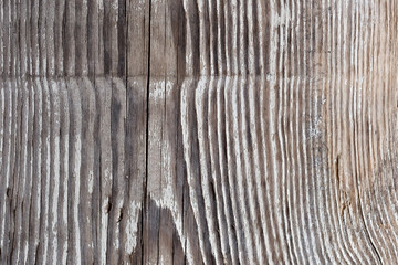 Fototapeta premium Gray wooden plank table background or texture.