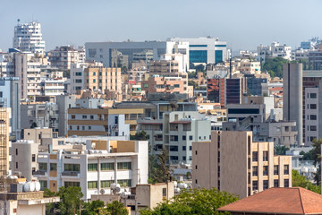 Fototapeta na wymiar Nicosia citysacpe. Southern part of the capital. Cyprus