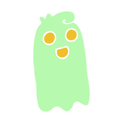 flat color illustration cartoon ghost