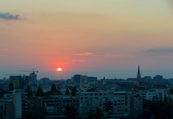 Sunset in the city