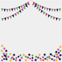 Obraz premium Party Flags with Confetti