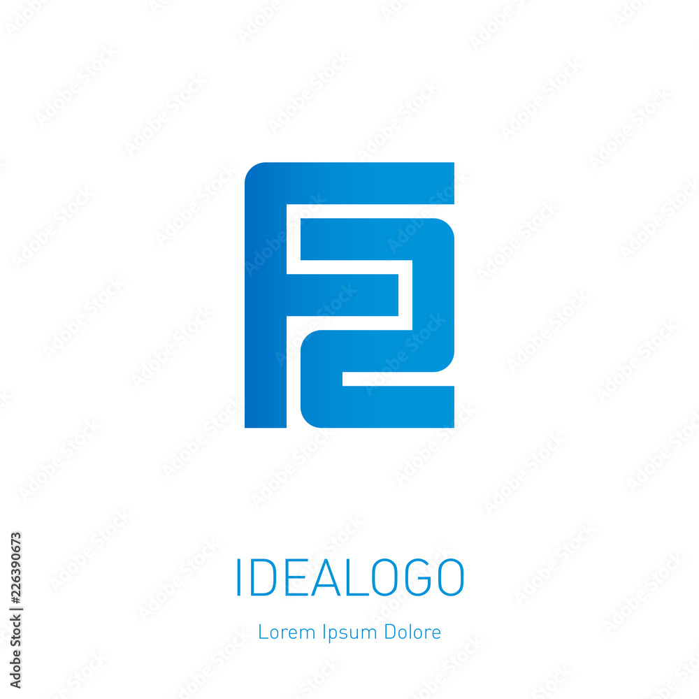 Poster f and 2 initial logo. f2 - vector design element or icon. initial monogram logotype.