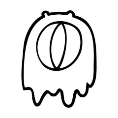 black and white cartoon spooky ghost