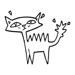 black and white cartoon halloween black cat