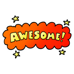 vector gradient illustration cartoon awesome sign