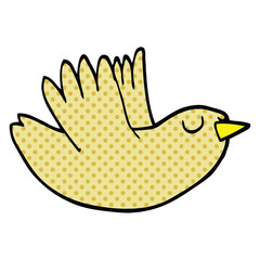 comic book style cartoon flying bird