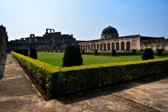 Solah khamba mosque in Bidar fort karnataka, India
