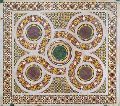 Romanic mosaic in Cefal&ugrave; Catheral. Sicily, southern Italy.