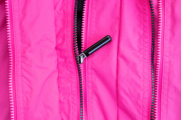 Pink wind jacket close up macro background