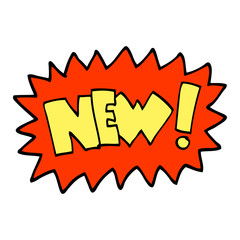 hand drawn doodle style cartoon new symbol