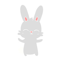 cute flat color illustration cartoon rabbit