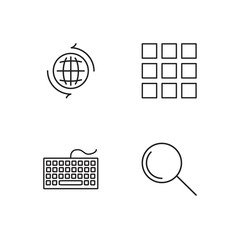 web simple outlined icons set