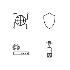web simple outlined icons set